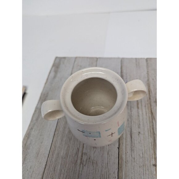 Vintage Set of Vernonware Metlox Heavenly Days Sugar Dish Creamer with Lid MCM - Picture 10 of 12